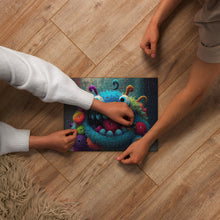 Load image into Gallery viewer, Happy Monster Jigsaw Puzzle | 252 Pieces | Front View | Lifestyle Photo | The Wishful Fish Shop
