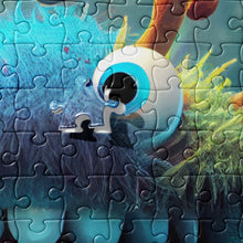 Load image into Gallery viewer, Happy Monster Jigsaw Puzzle | 252 Pieces | Close Up View | The Wishful Fish Shop
