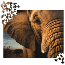 Load image into Gallery viewer, Elephant Safari Jigsaw Puzzle + 520 Pieces | Front View | The Wishful Fish
