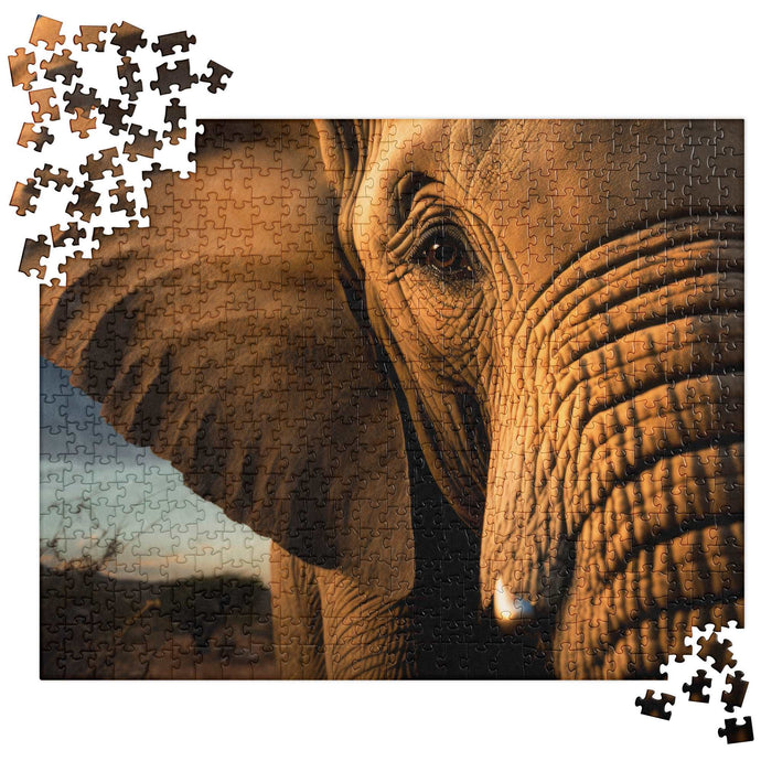 Elephant Safari Jigsaw Puzzle + 520 Pieces | Front View | The Wishful Fish