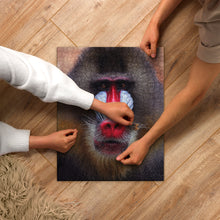 Load image into Gallery viewer, Mandril Monkey Safari Jigsaw Puzzle + 520 Pieces | Top View | Lifestyle Photo in Action |The Wishful Fish
