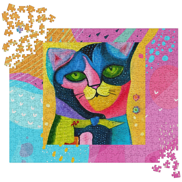 Whimsical Kat Jigsaw Puzzle + 520 Pieces | Front View | The Wishful Fish