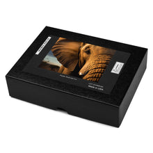 Load image into Gallery viewer, Elephant Safari Jigsaw Puzzle + 520 Pieces | Top View of Box | The Wishful Fish
