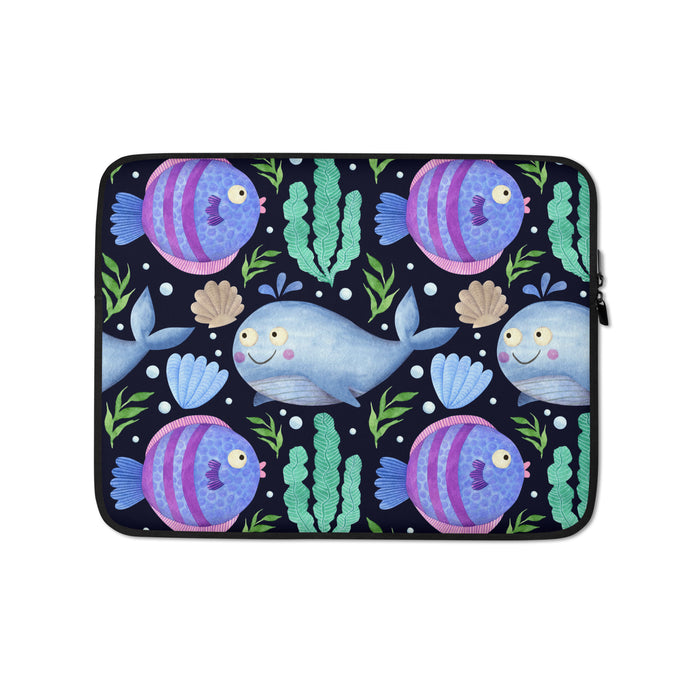 Sea Creatures Laptop Sleeve | Front View | 13
