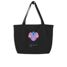 Load image into Gallery viewer, Zodiac Gemini Large Organic Cotton Tote Bag
