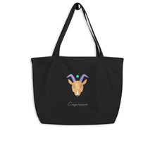 Load image into Gallery viewer, Zodiac Capricorn Large Tote Bag | Front &amp; Back View | The Wishful Fish
