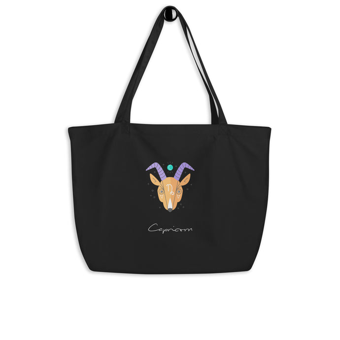 Zodiac Capricorn Large Tote Bag | Front & Back View | The Wishful Fish