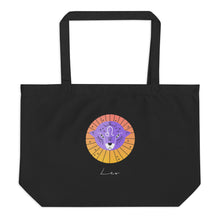 Load image into Gallery viewer, Zodiac Leo Large Organic Cotton Tote Bag | Front &amp; Back View | The Wishful Fish
