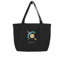 Load image into Gallery viewer, Zodiac Sagittarius Large Organic Cotton Tote Bag | Front and Back View | The Wishful Fish
