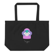 Load image into Gallery viewer, Zodiac Virgo Large Organic Cotton Tote Bag | Front and Back View | The Wishful Fish
