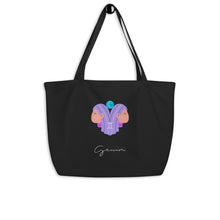 Load image into Gallery viewer, Zodiac Gemini Large Organic Cotton Tote Bag
