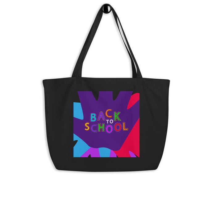 BACK TO SCHOOL Large Organic Tote Bag | Front View | Shop The Wishful Fish