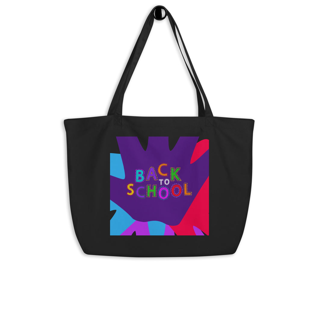 BACK TO SCHOOL Large Organic Tote Bag | Front View | Shop The Wishful Fish