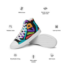 Load image into Gallery viewer, &quot;Keep It Wild&quot; Boys High Top Canvas Shoes  Sizes 5-13 | Detail Chart | The Wishful Fish
