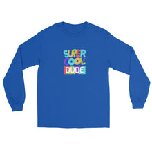 Load image into Gallery viewer, &quot;Super Cool Dude&quot; Long Sleeve Shirt | Royal | Front View | The Wishful Fish
