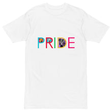 Load image into Gallery viewer, Colorful Pride Premium Heavyweight T Shirt | Front View | The Wishful Fish
