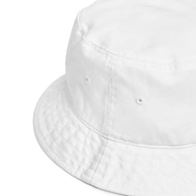 Load image into Gallery viewer, Stay Chill Organic Bucket Hat | Close Up View | White | Shop The Wishful Fish
