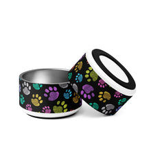Load image into Gallery viewer, Fun Colorful Paw Print Pet Bowl | 18 oz | The Wishful Fish Shop
