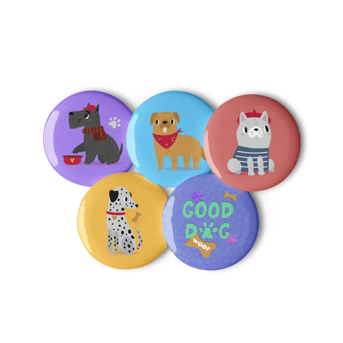 Good Dog Set of 5 Pin Buttons | 2.25