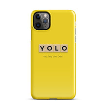 Load image into Gallery viewer, YOLO (You Only Live Once) Snap Case For iPhone® 11 Pro Max | Front View | Shop The Wishful Fish
