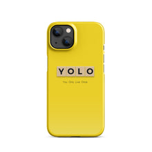 Load image into Gallery viewer, YOLO (You Only Live Once) Snap Case For iPhone® 13 | Front View | Shop The Wishful Fish
