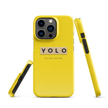 Load image into Gallery viewer, YOLO (You Only Live Once) Snap Case For iPhone® 13 Pro | Front View | Shop The Wishful Fish
