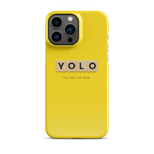 Load image into Gallery viewer, YOLO (You Only Live Once) Snap Case For iPhone® 13 Pro Max | Front View | Shop The Wishful Fish
