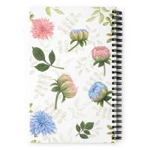 Load image into Gallery viewer, Floral Spiral Notebook | Back View | The WishfulFish

