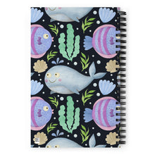 Load image into Gallery viewer, Sea Creatures Spiral Notebook | Back View | 5.25&quot; x 8.25&quot; | The Wishful Fish Shop
