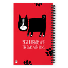 Load image into Gallery viewer, &quot;Best Friends Are The Ones With Paws&quot; Spiral Notebook | 5.5&quot; x 8.5&quot; | Back View | The Wishful Fish Shop
