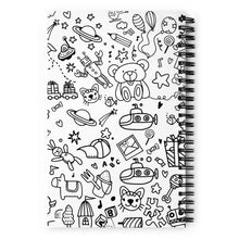Load image into Gallery viewer, &quot;Doodle&quot; Spiral Notebook | 5.5″ × 8.5″ | Back View | Shop The Wishful Fish
