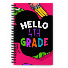Load image into Gallery viewer, HELLO FOURTH GRADE Spiral Notebook For Teachers | 5.5&quot;  x 8.5&quot; | Front View | Shop The Wishful Fish

