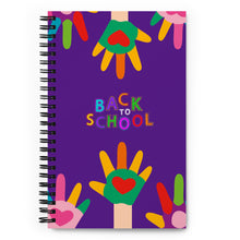 Load image into Gallery viewer, BACK TO SCHOOL Spiral Notebook For Teachers | Purple | 5.5&quot; x 8.5&quot; | Front View | Shop The Wishful Fish
