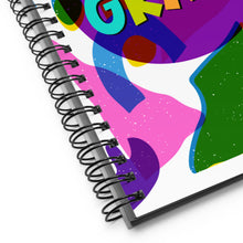 Load image into Gallery viewer, &quot;Hello Fifth Grade&quot; Spiral Notebook | 5.5″ × 8.5″ | Close Up View of Spiral &amp; Cover | Shop The Wishful Fish
