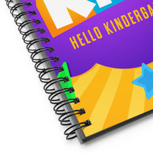 Load image into Gallery viewer, HELLO PRESCHOOL Spiral Notebook 5.5&quot; x 8.5&quot; | Close Up of Spiral &amp; Cover | Shop The Wishful Fish
