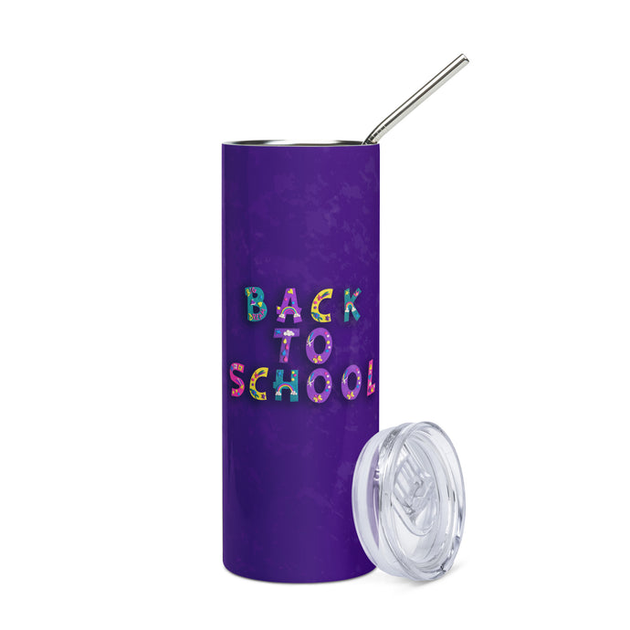 BACK TO SCHOOL Stainless Steel Tumbler For Teachers | Front View | Shop The Wishful Fish