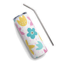 Load image into Gallery viewer, Flowers In The Field Stainless Steel Stumbler Tumbler | 20 oz | Front View | The Wishful Fish
