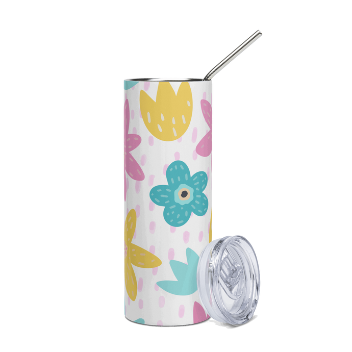 Flowers In The Field Stainless Steel Stumbler Tumbler | 20 oz | Front View | The Wishful Fish