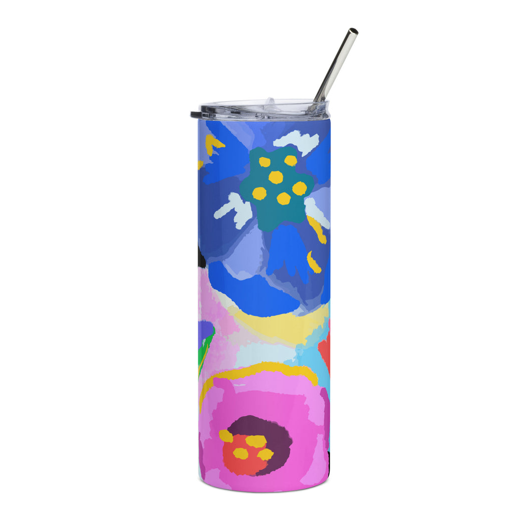 Flowers Stainless Steel Stumbler Tumbler | 20 oz | Front View | The Wishful Fish