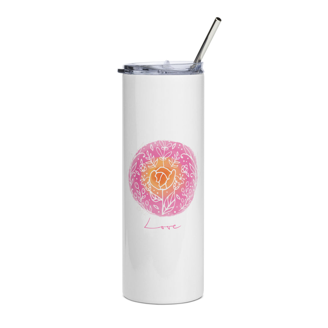 Love Stainless Steel Stumbler Tumbler | 20 oz | Front View | The Wishful Fish
