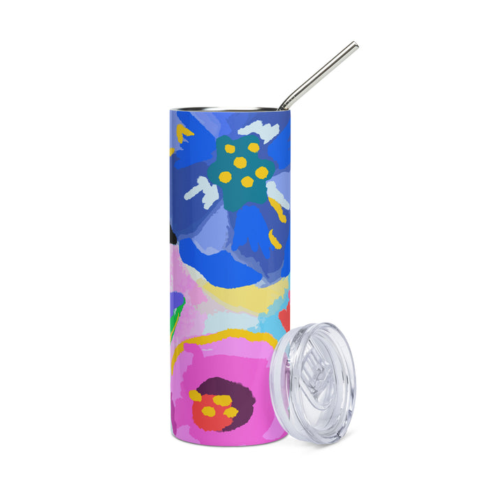 Flowers Stainless Steel Stumbler Tumbler | 20 oz | Front View | The Wishful Fish
