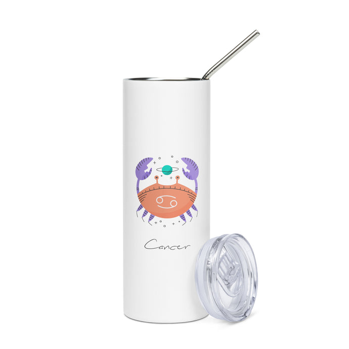 Zodiac Cancer Stainless Steel Tumbler | 20 oz | Front View | The Wishful Fish