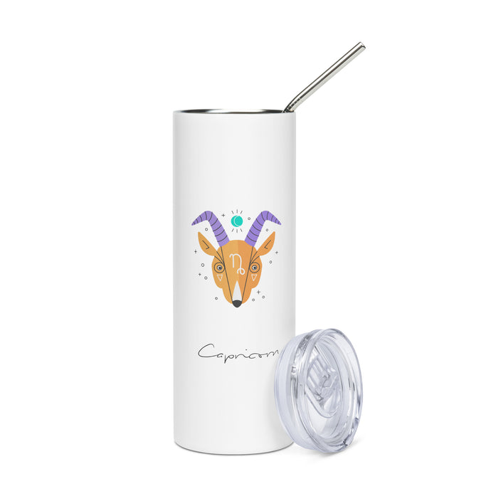 Zodiac Capricorn Stainless Steel Tumbler | 20 oz | Front View | The Wishful Fish