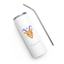 Load image into Gallery viewer, Zodiac Capricorn Stainless Steel Tumbler | 20 oz | Front View | The Wishful Fish
