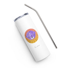 Load image into Gallery viewer, Zodiac Leo Stainless Steel Tumbler | 20 oz | Front View | The Wishful Fish
