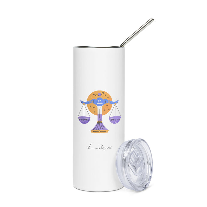 Zodiac Libra Stainless Steel Tumbler | Front View | Shop The Wishful Fish