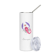 Load image into Gallery viewer, Zodiac Scorpio Stainless Steel Tumbler | 20 oz | Front View | The Wishful Fish
