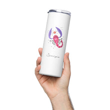Load image into Gallery viewer, Zodiac Scorpio Stainless Steel Tumbler | 20 oz | Front View Lifestyle | The Wishful Fish
