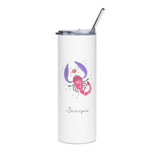 Load image into Gallery viewer, Zodiac Scorpio Stainless Steel Tumbler | 20 oz | Front View | The Wishful Fish

