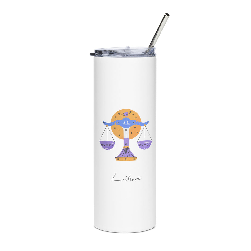 Zodiac Libra Stainless Steel Tumbler | Front View | Shop The Wishful Fish